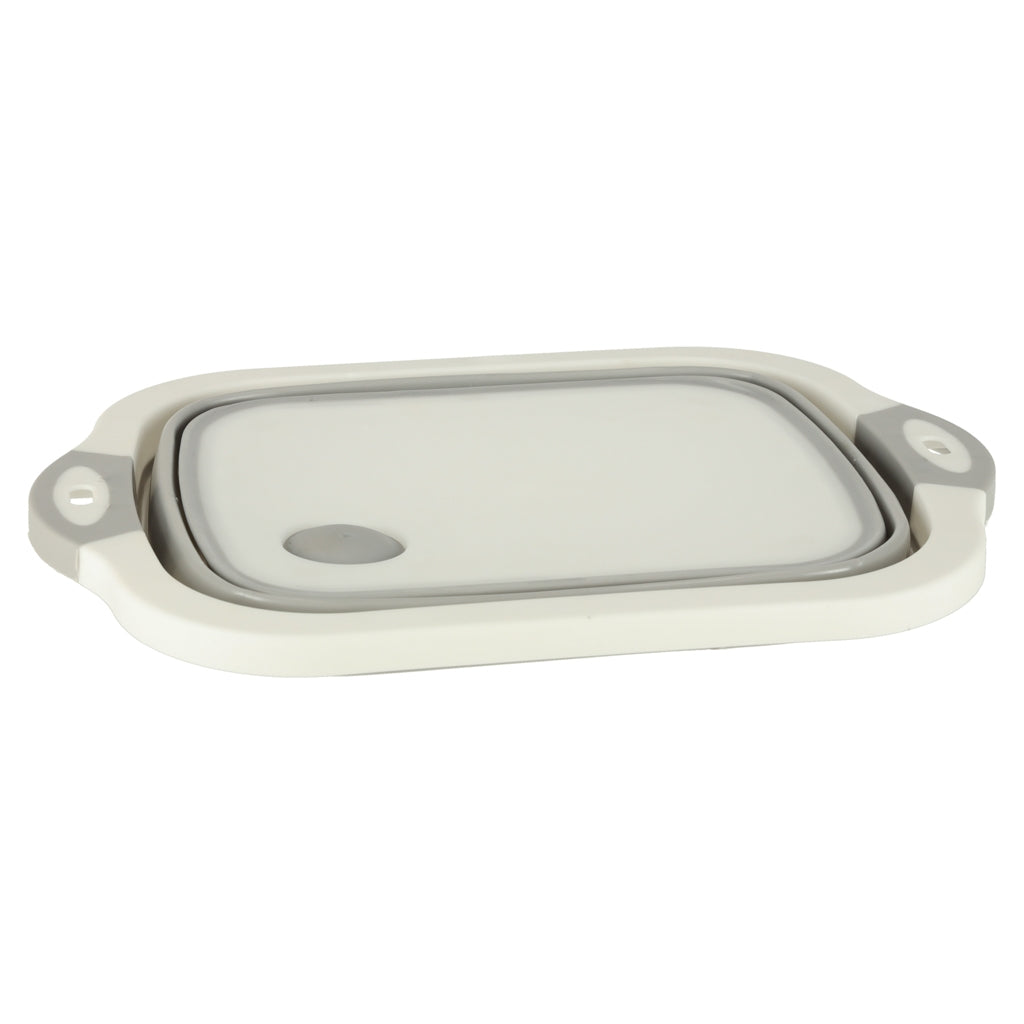 Silicone Folding Bowl with Drain & Cutting Board Combo
