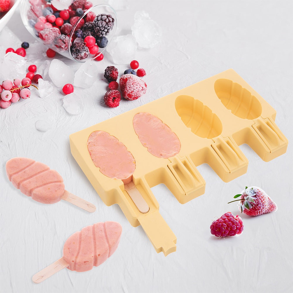 Silicone Ice Cream Mold with Lid, Yellow