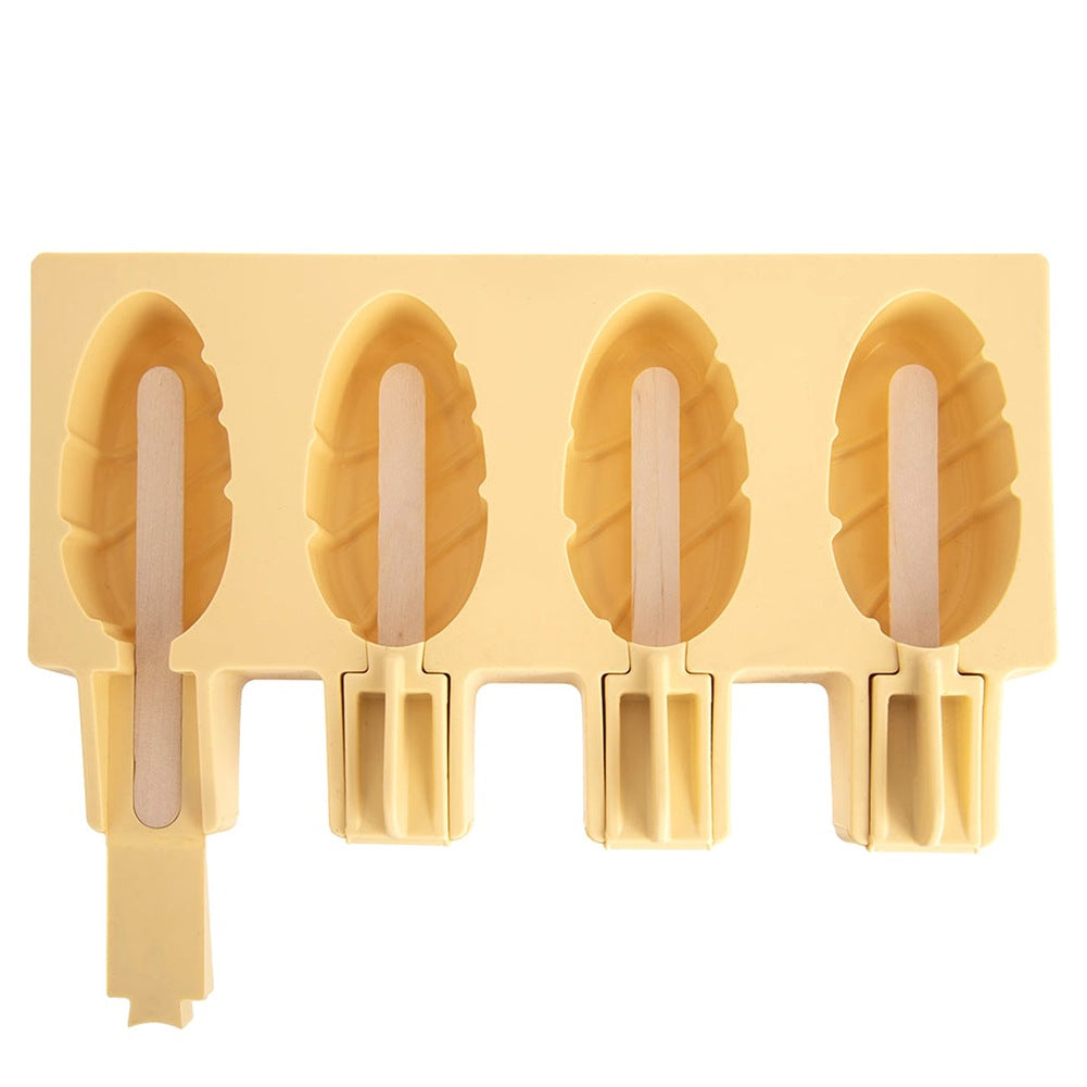 Silicone Ice Cream Mold with Lid, Yellow