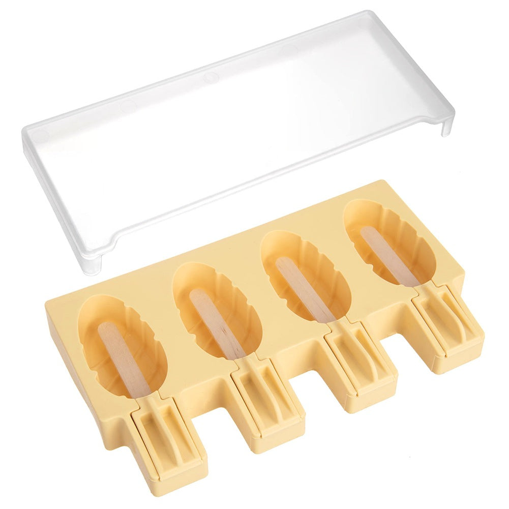 Silicone Ice Cream Mold with Lid, Yellow