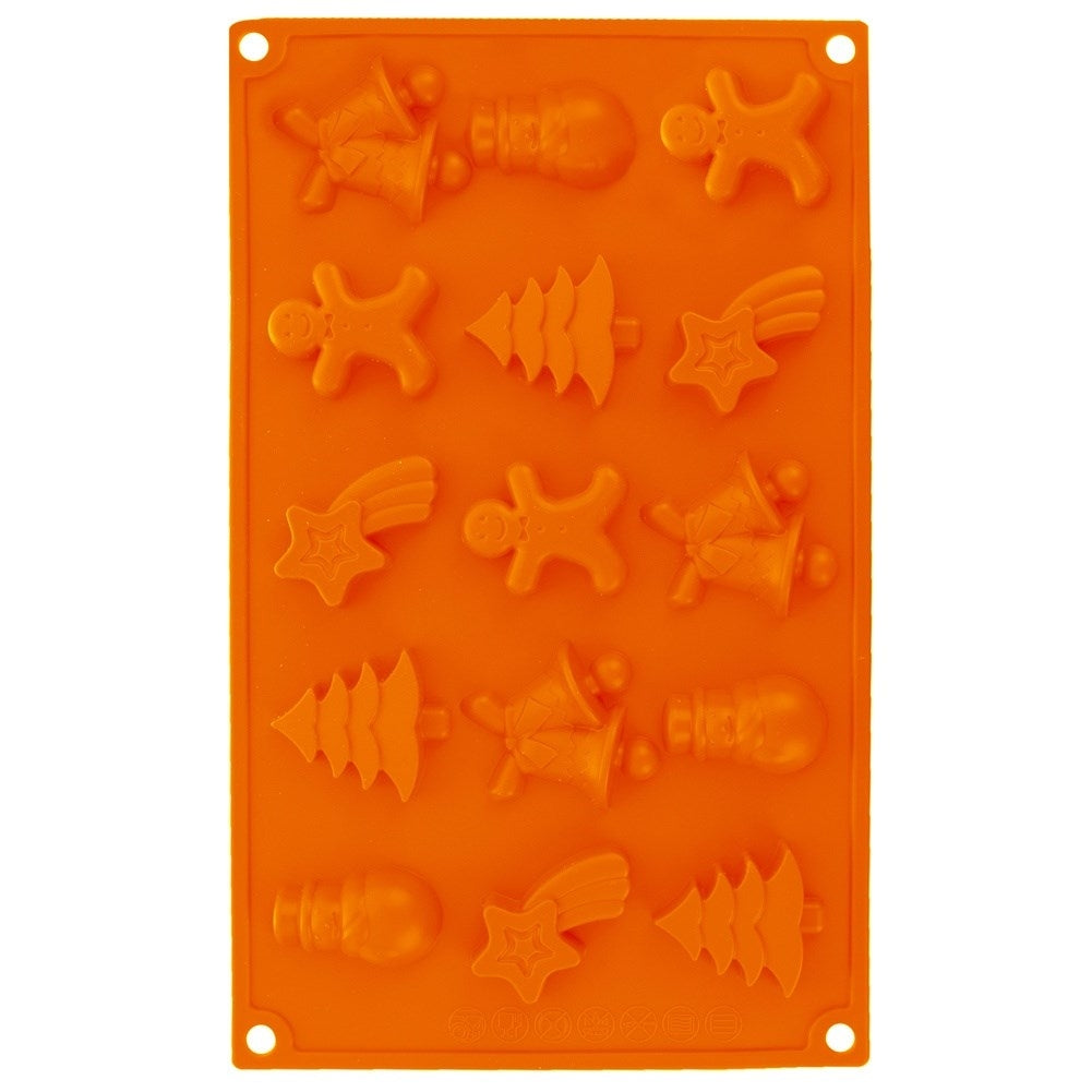 Silicone Mold for Christmas Baking: Gingerbread Men, Snowmen & More