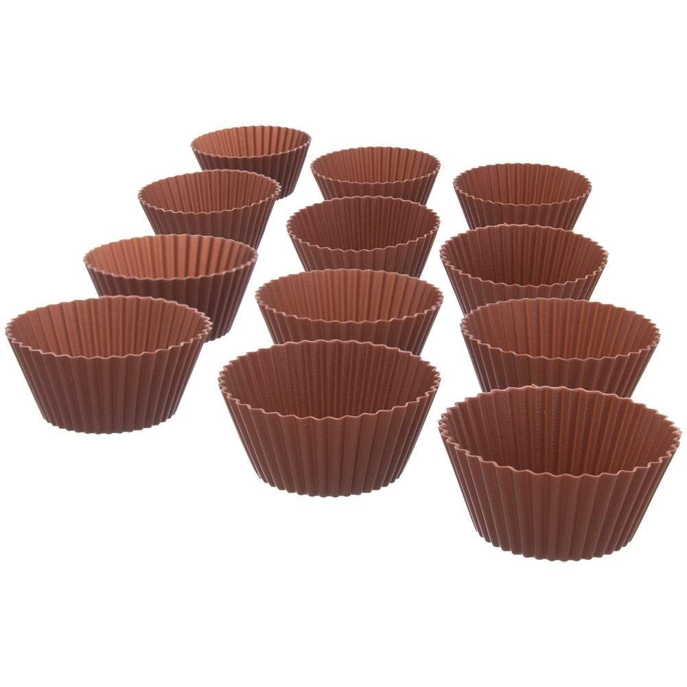Silicone Molds for Muffins - Set of 12 Flexible and Durable