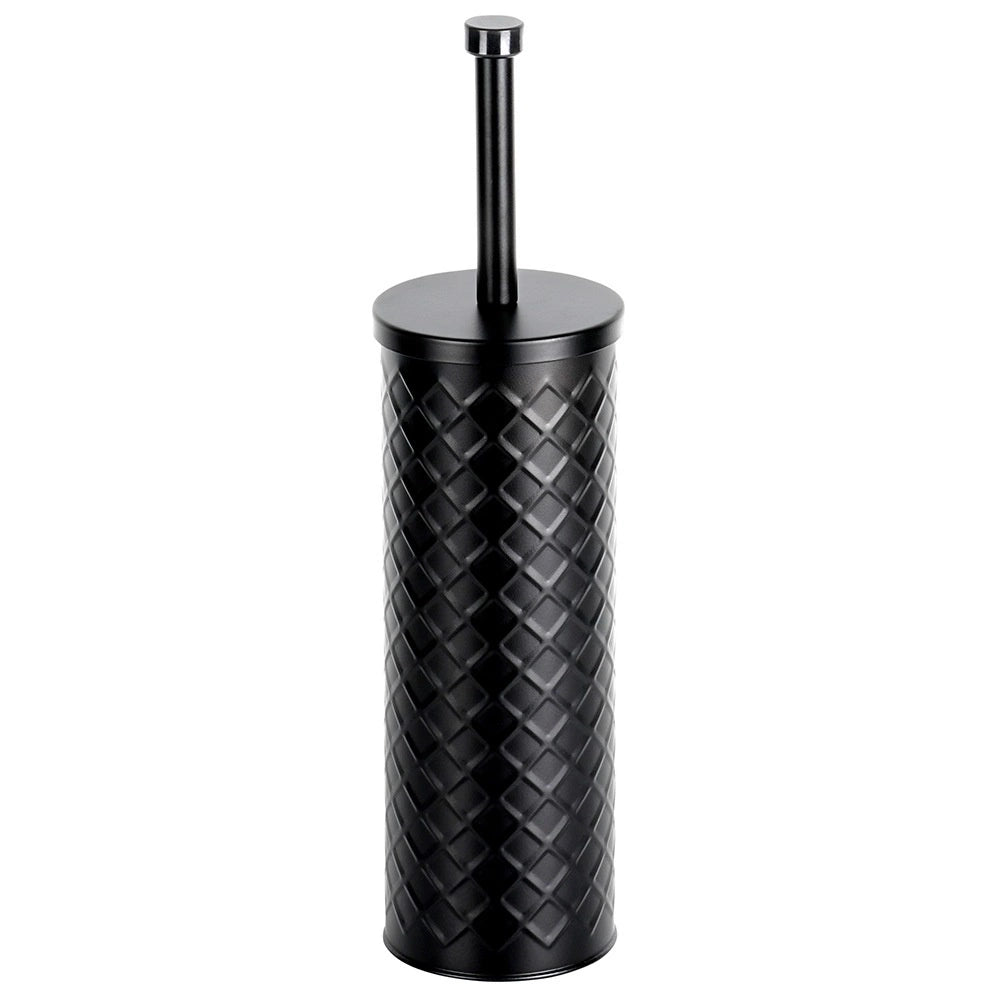 Silicone Toilet Brush with Metal Stand, Black 38x10 cm