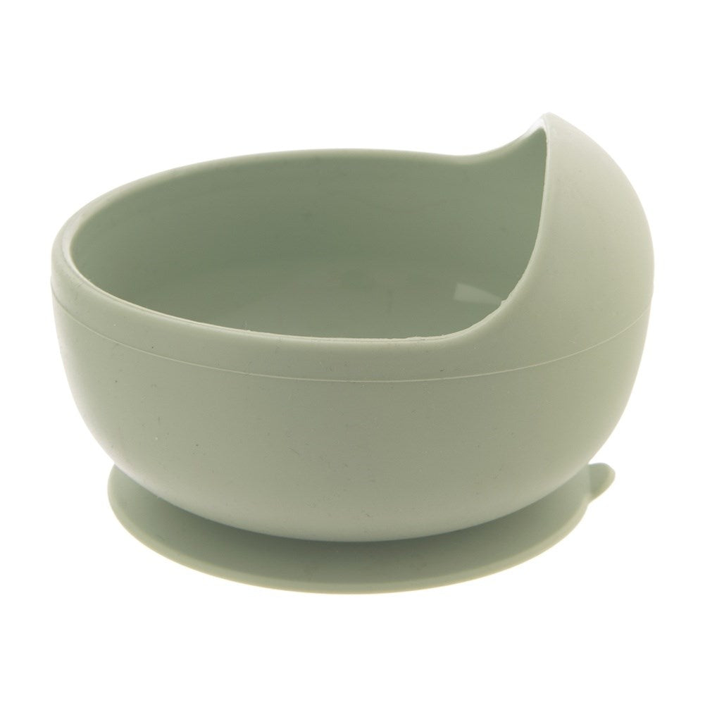 Silicone baby bowl with suction cup, green, 360 ml