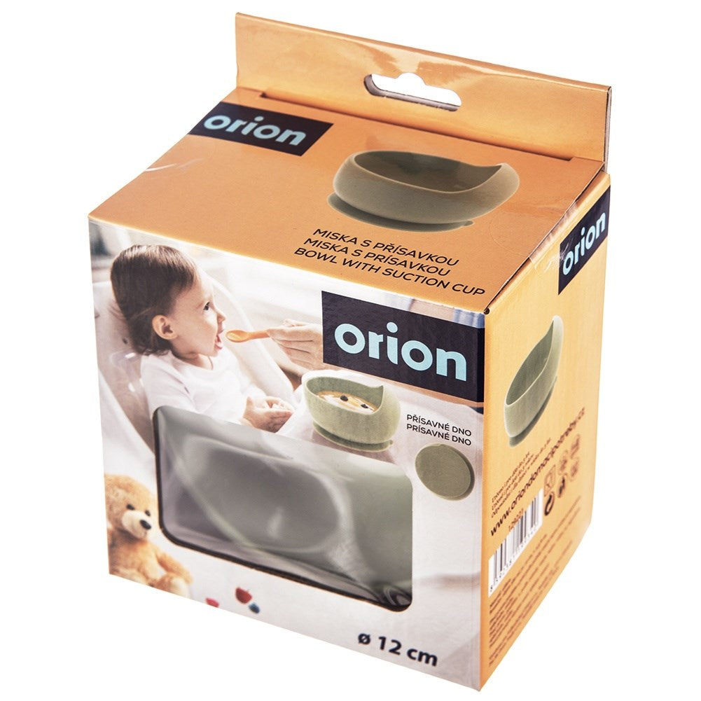 Silicone baby bowl with suction cup, green, 360 ml