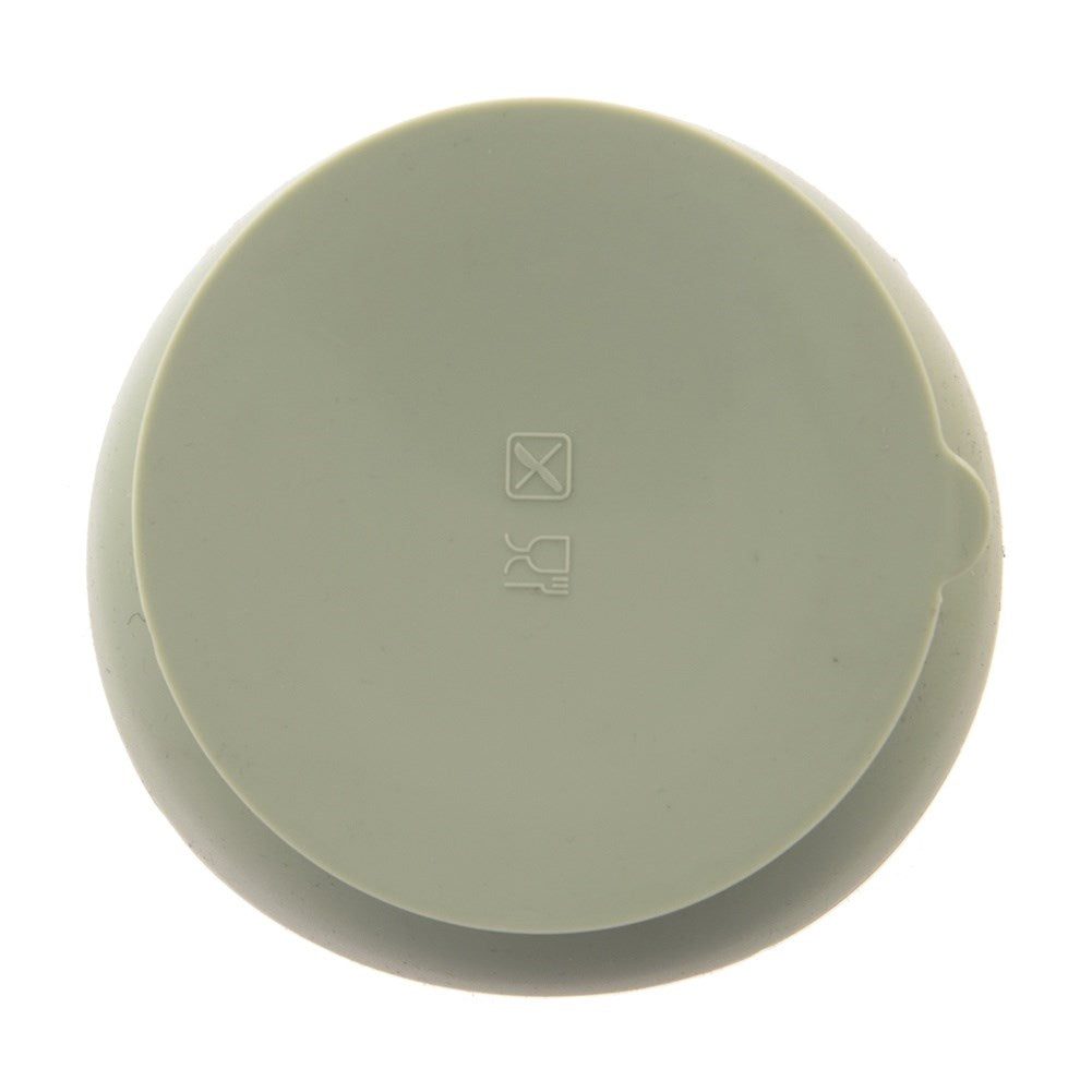 Silicone baby bowl with suction cup, green, 360 ml