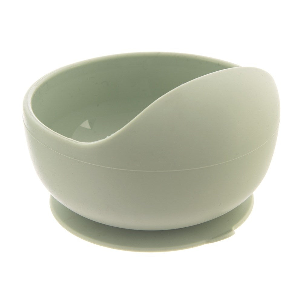 Silicone baby bowl with suction cup, green, 360 ml