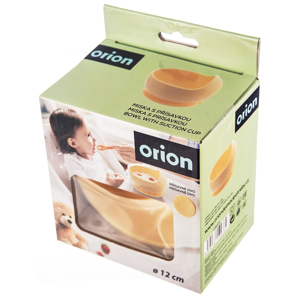 Silicone baby bowl with suction cup, yellow, 360 ml