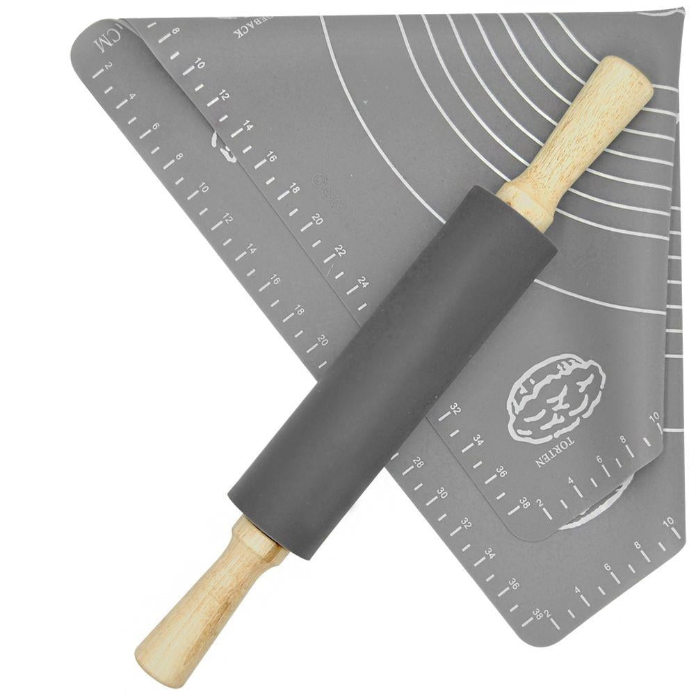 Silicone backing mat and rolling pin: Smooth and space-saving!