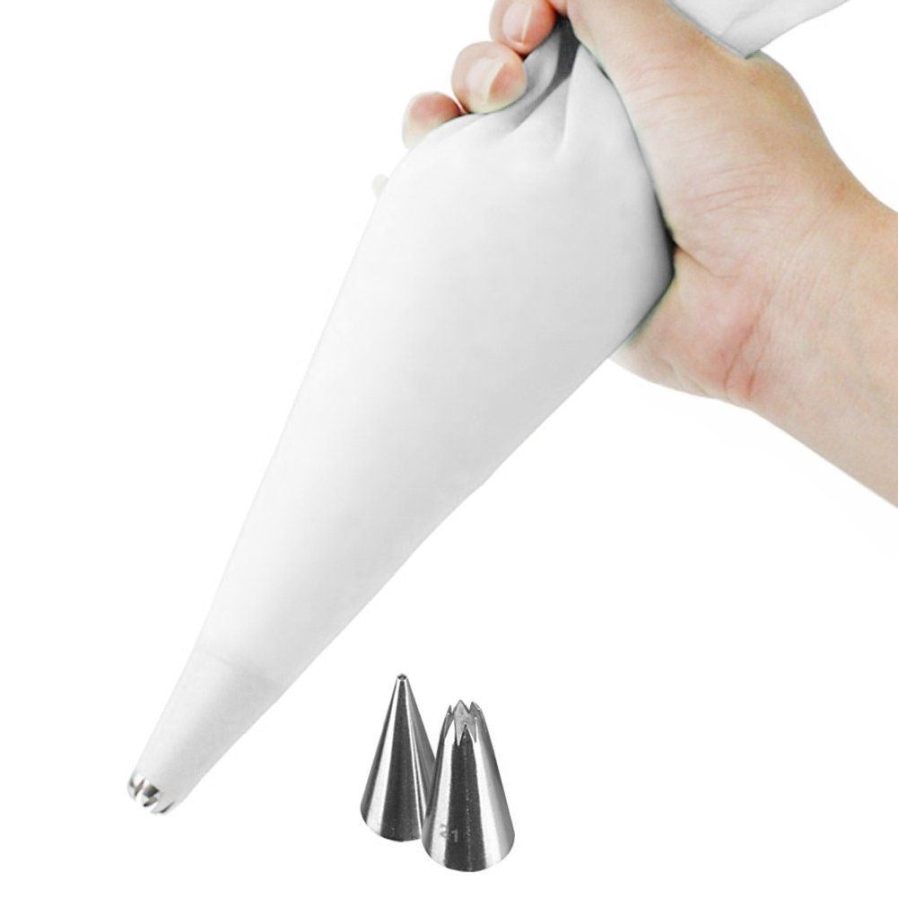 Silicone baking bag with stainless decoration nozzles