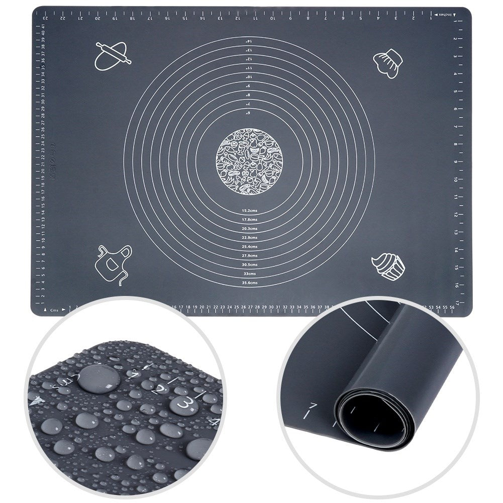 Silicone baking mat: minimal flour, space-saving, rollable