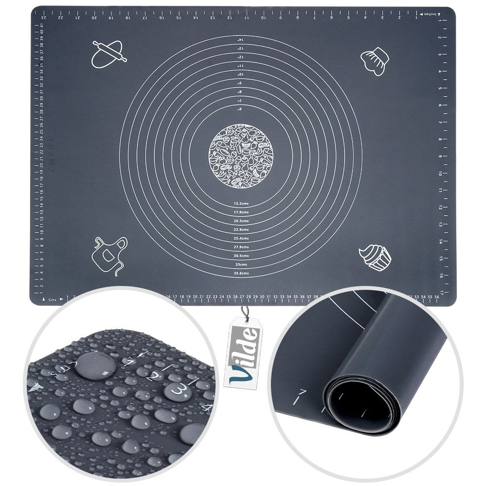 Silicone baking mat: minimal flour, space-saving, rollable