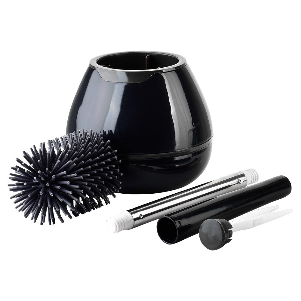 Silicone brush WC with TPR, container & pliers handle