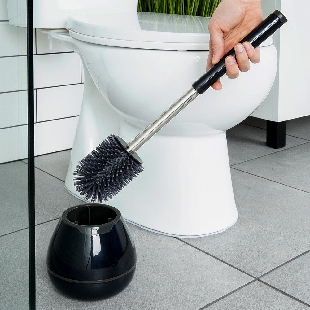 Silicone brush WC with TPR, container & pliers handle