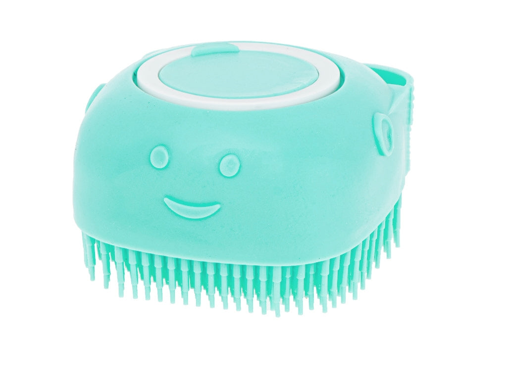 Silicone brush for washing dogs cats blue