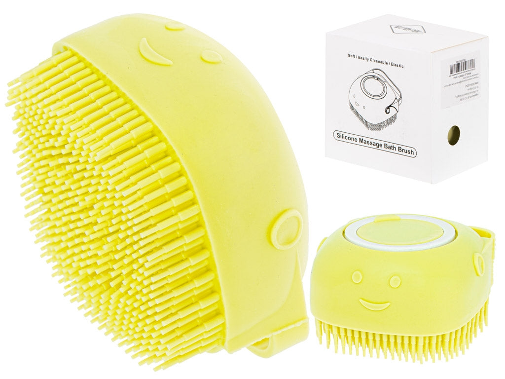 Silicone brush for washing dogs cats yellow