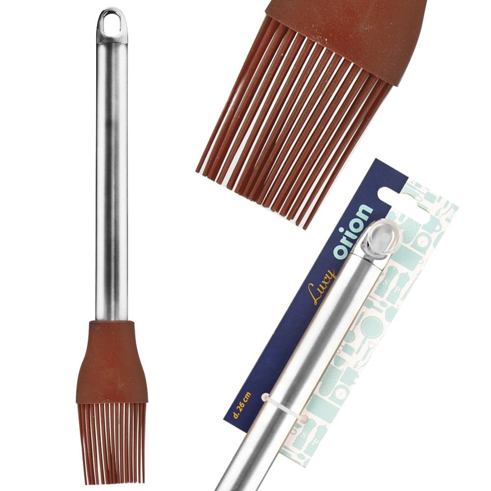 Silicone brush with stainless handle for cooking and baking