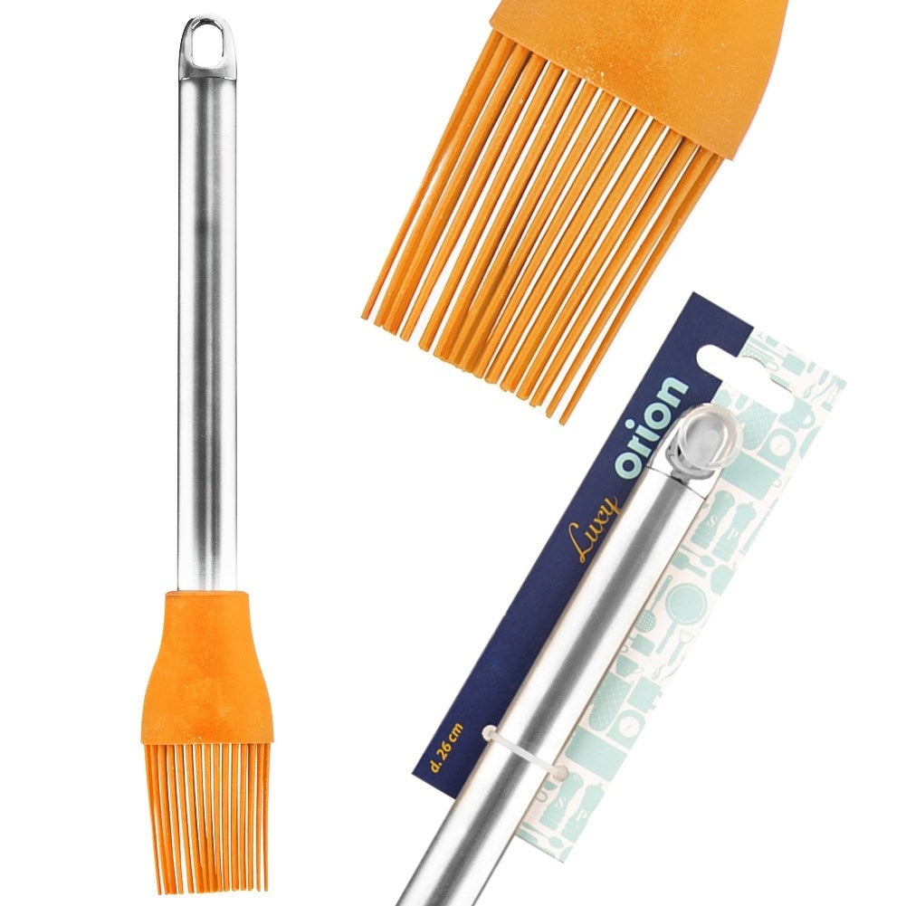 Silicone brush with stainless steel handle, heat resistant to 220°C