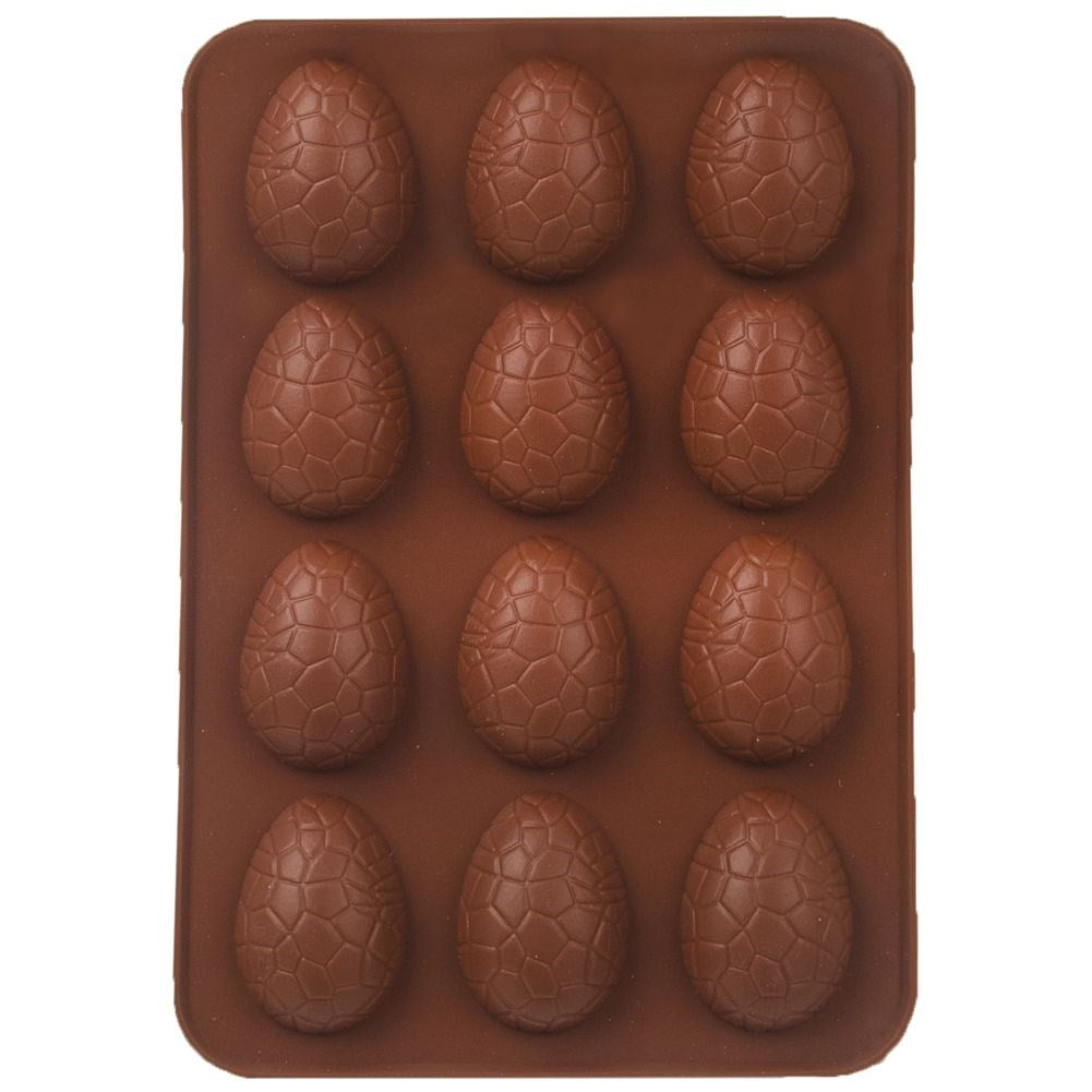 Silicone cake and praline mold, brown, eggs, SILLINIE