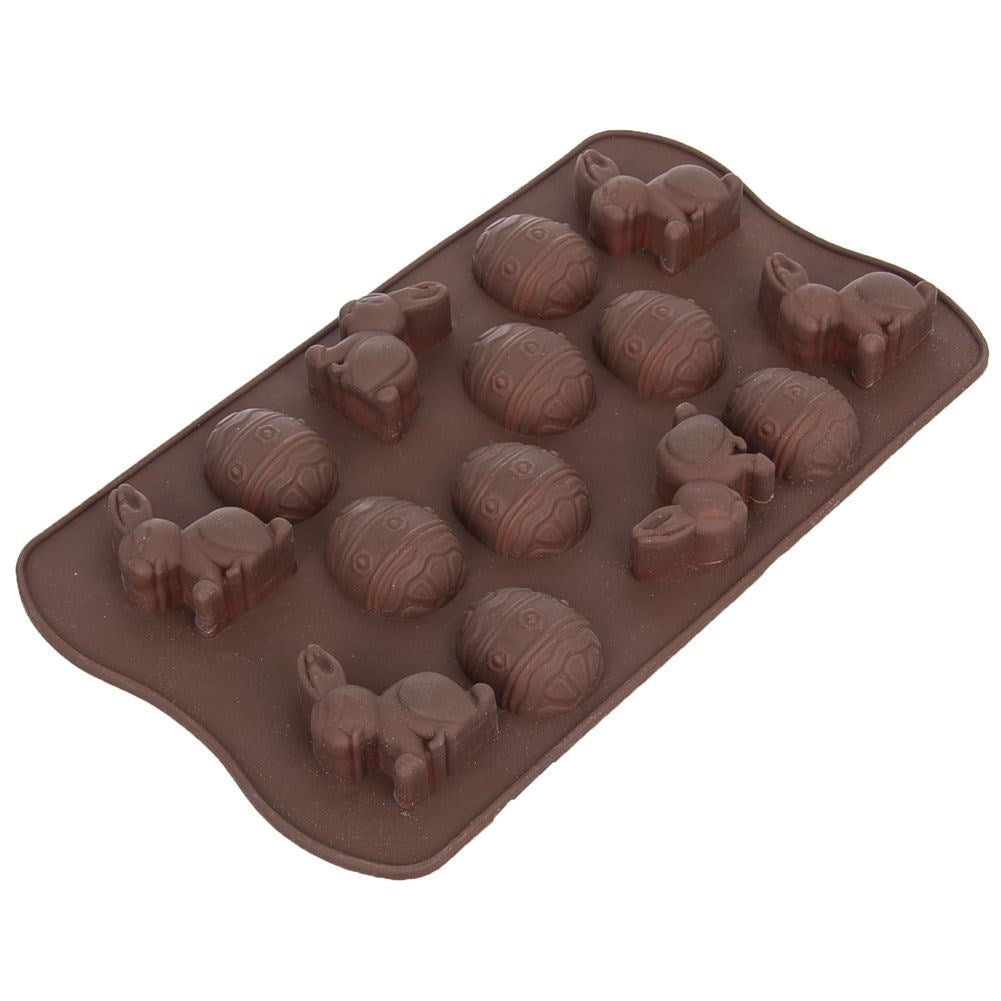 Silicone cake and praline mold, brown, eggs, SILLINIE