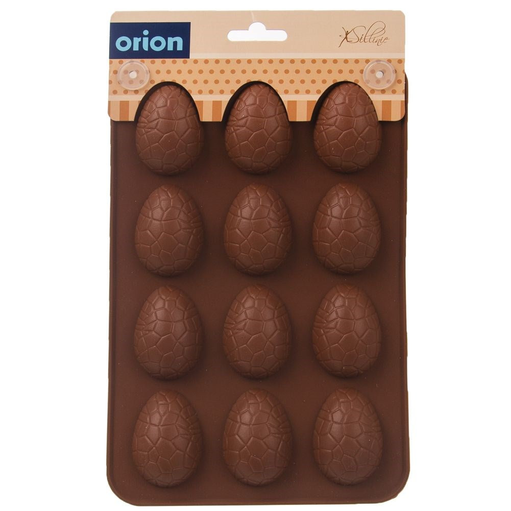 Silicone cake and praline mold, brown, eggs, SILLINIE