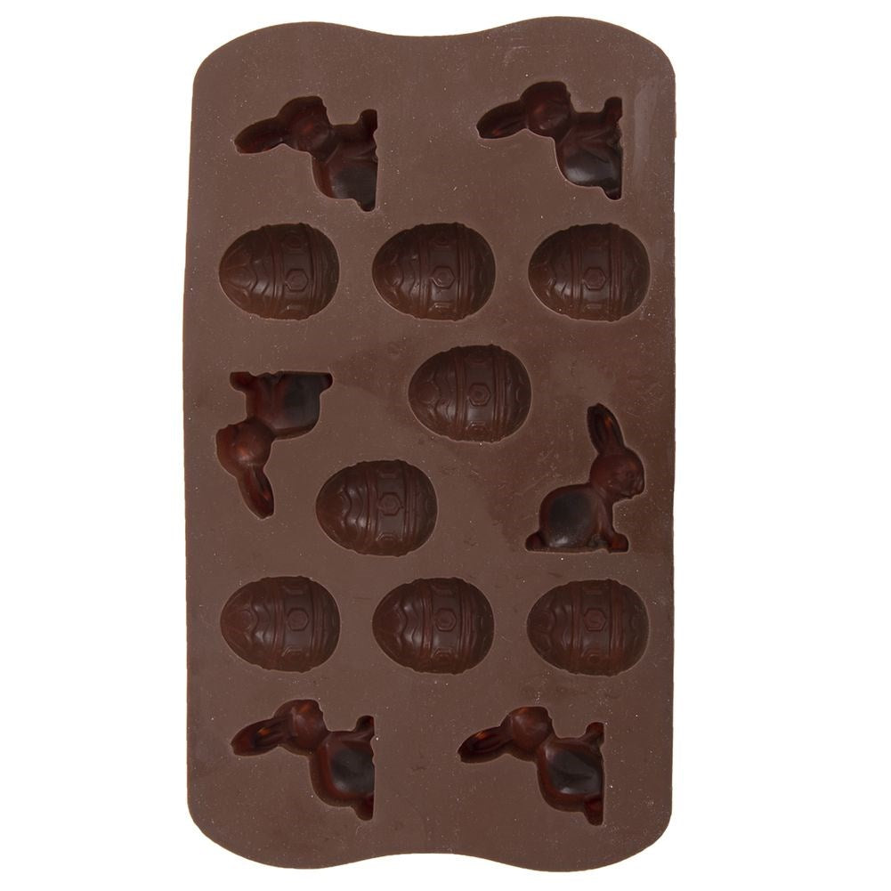 Silicone cake and praline mold, brown, eggs, SILLINIE
