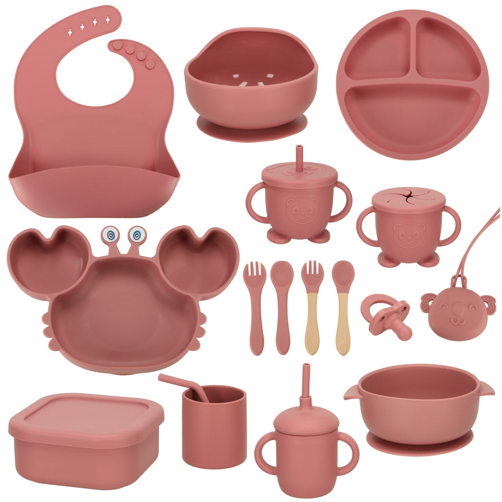 Silicone dishes for kids crab 19 el dark pink