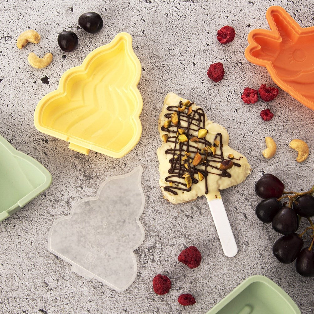 Silicone ice cream mold with lid