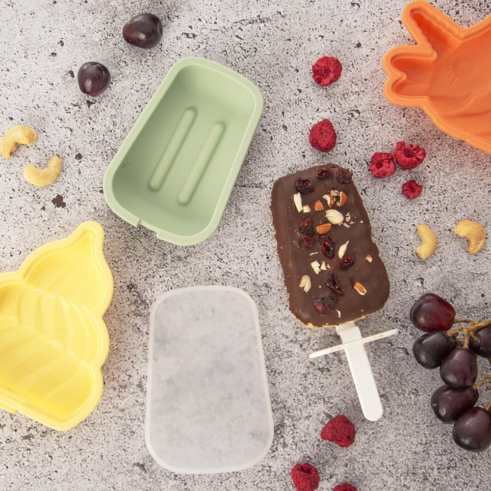 Silicone ice cream mold with lid