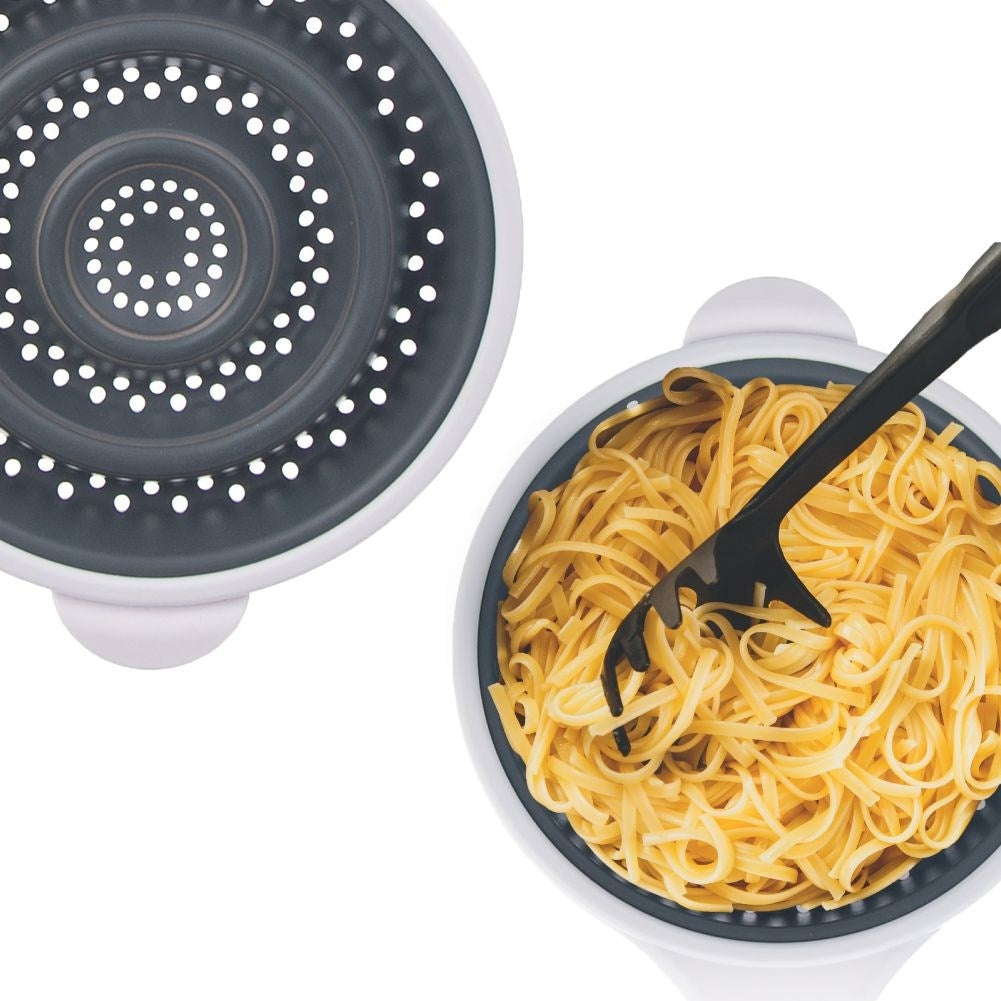 Silicone kitchen colander with handle - 20 cm, dishwasher safe