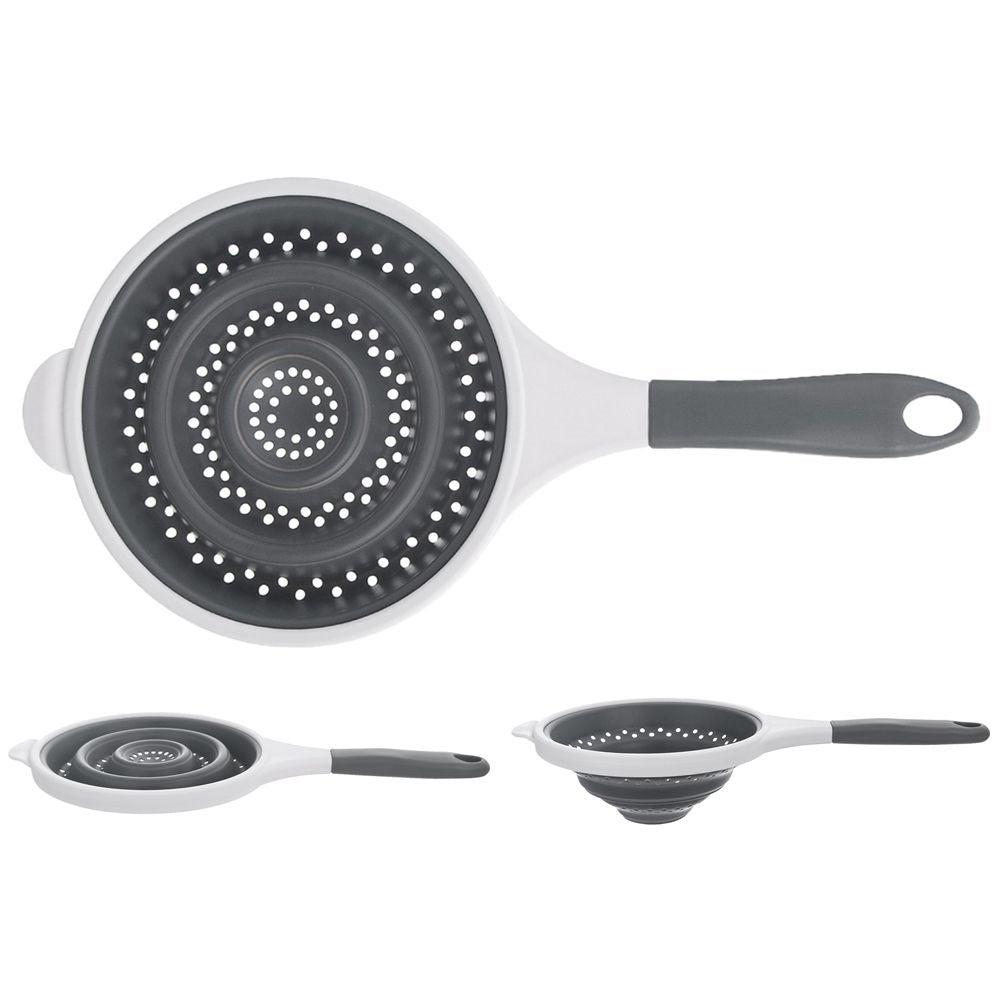 Silicone kitchen colander with handle - 20 cm, dishwasher safe