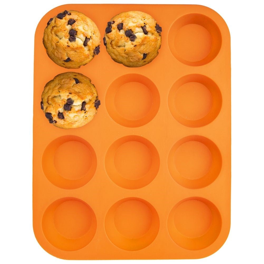 Silicone mold for 12 Muffins - Easy to use and Non-Stick