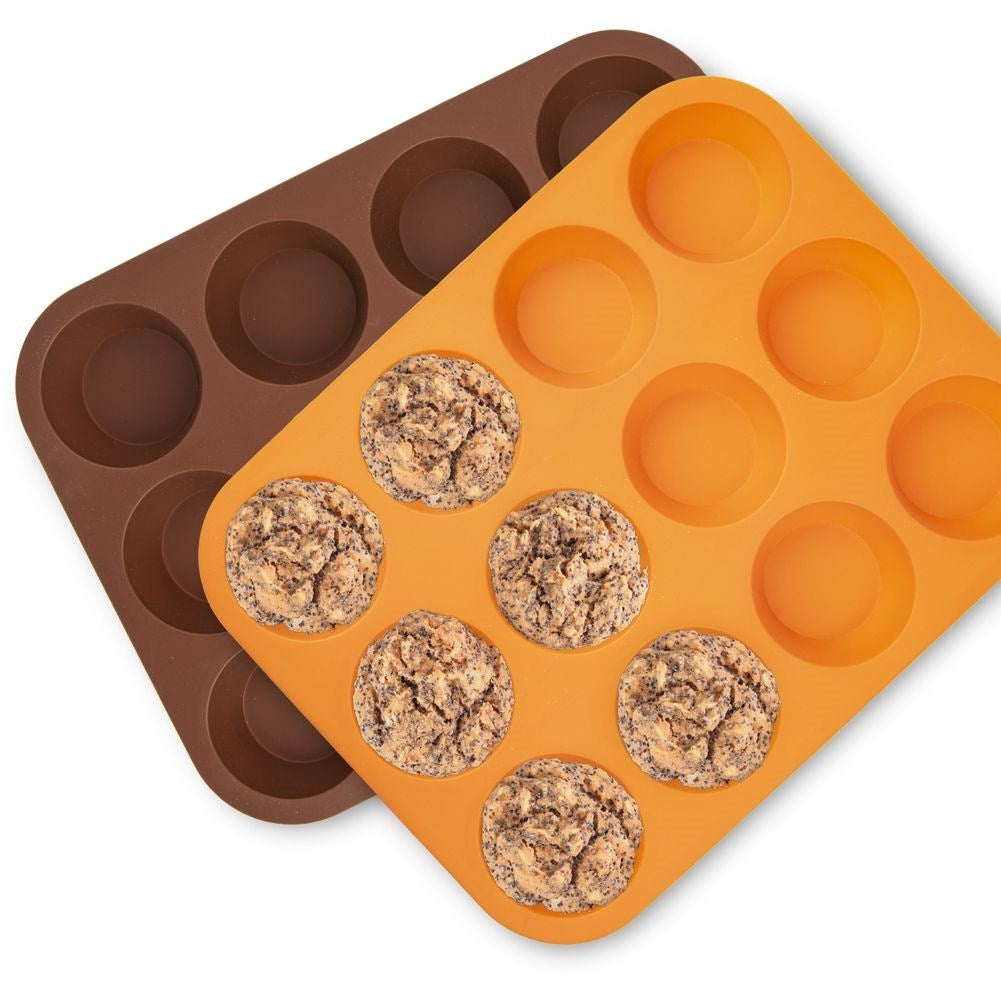 Silicone mold for 12 Muffins - Easy to use and Non-Stick
