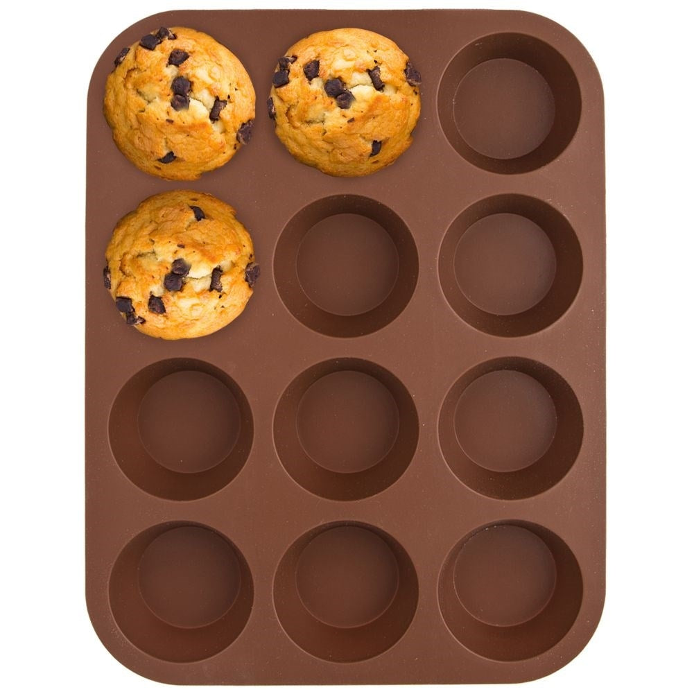 Silicone mold for 12 muffins, non-stick and easy to use