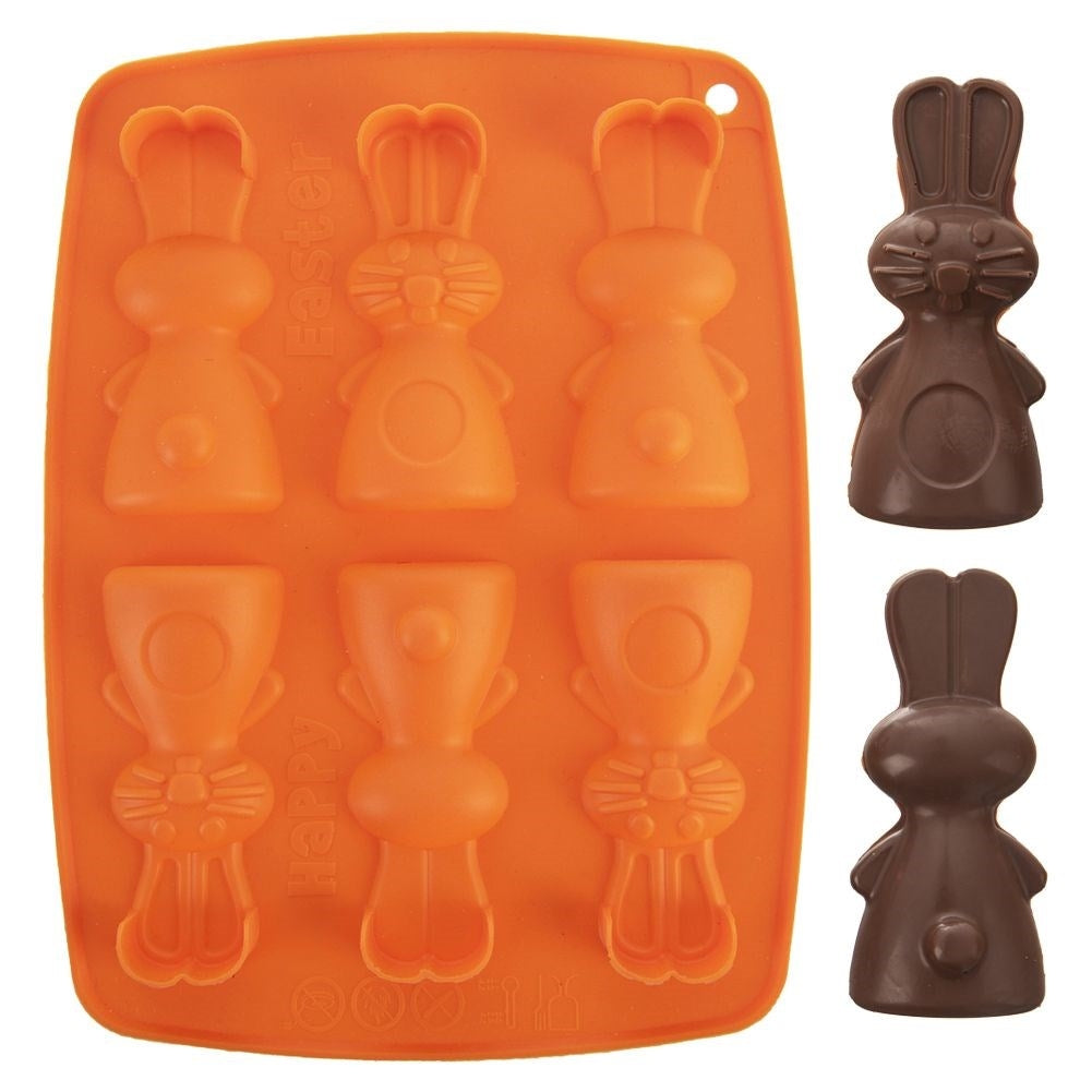 Silicone mold for 6 rabbit-shaped sweets