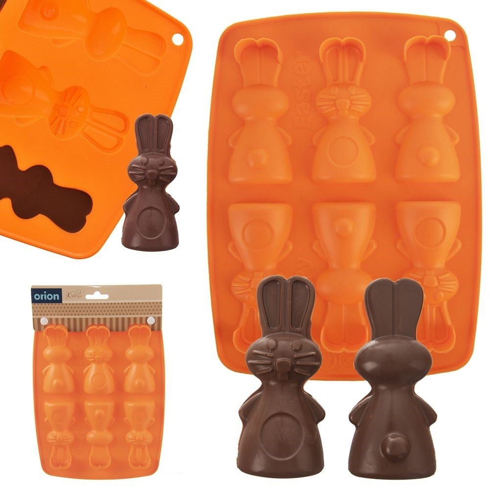 Silicone mold for 6 rabbit-shaped sweets