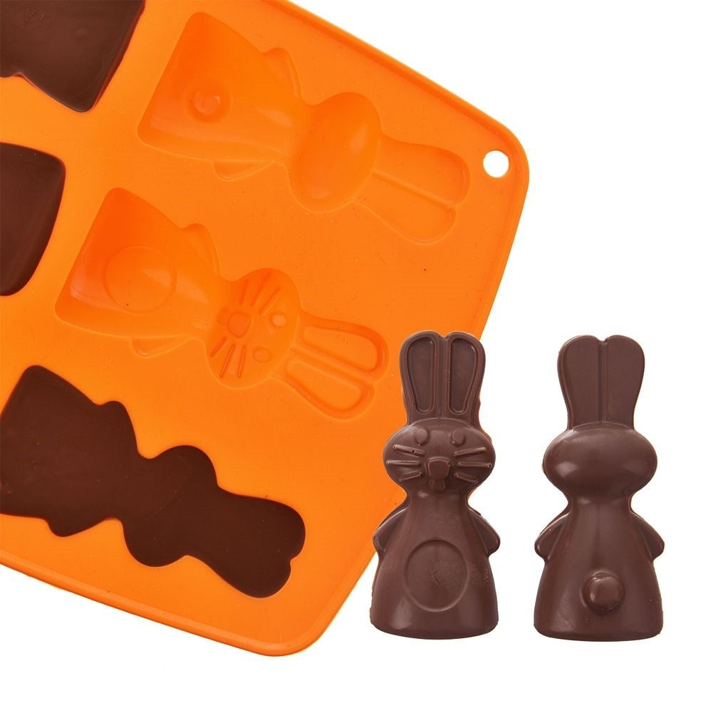 Silicone mold for 6 rabbit-shaped sweets