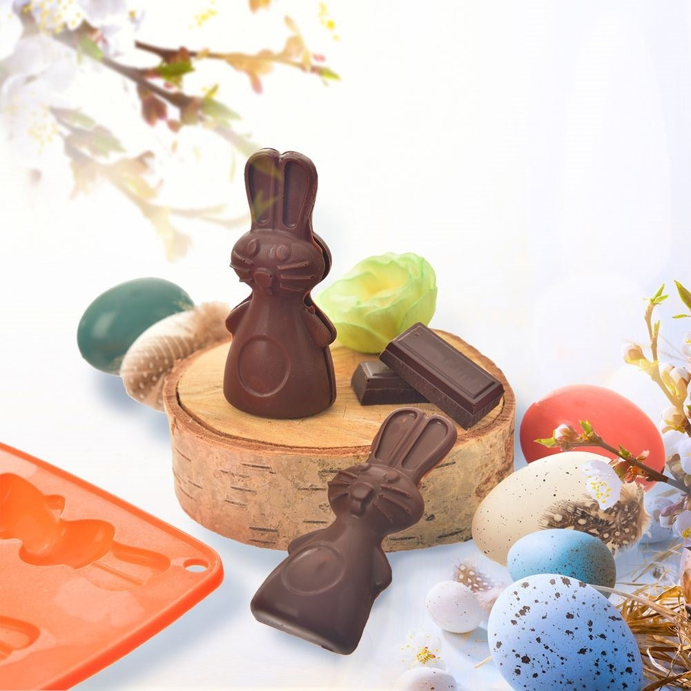 Silicone mold for 6 rabbit-shaped sweets
