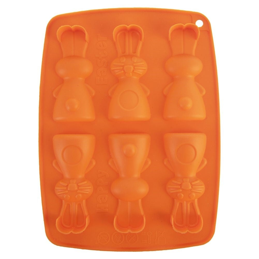 Silicone mold for 6 rabbit-shaped sweets