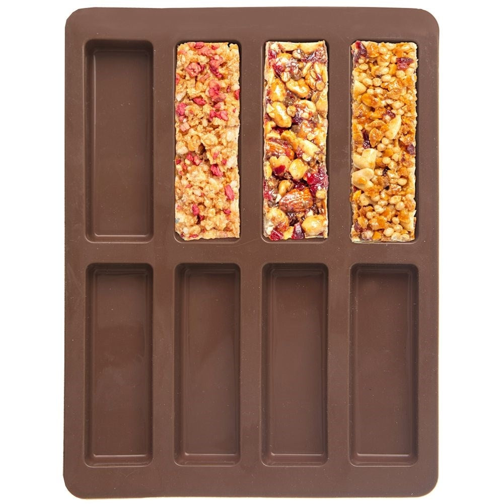 Silicone mold for 8 healthy, heat-resistant muesli bars