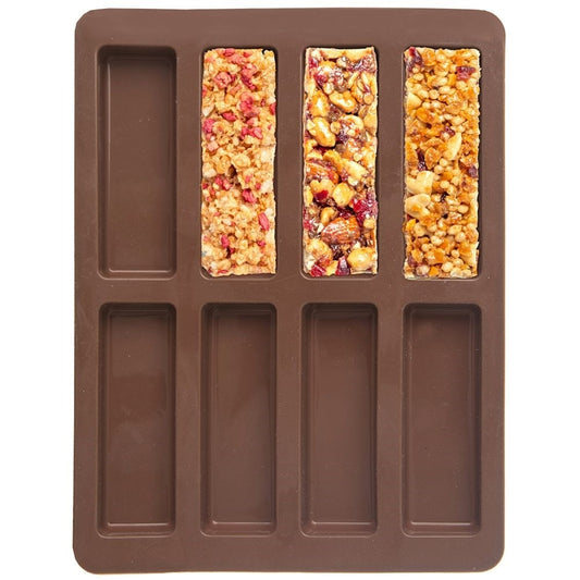 Silicone mold for 8 healthy, heat-resistant muesli bars