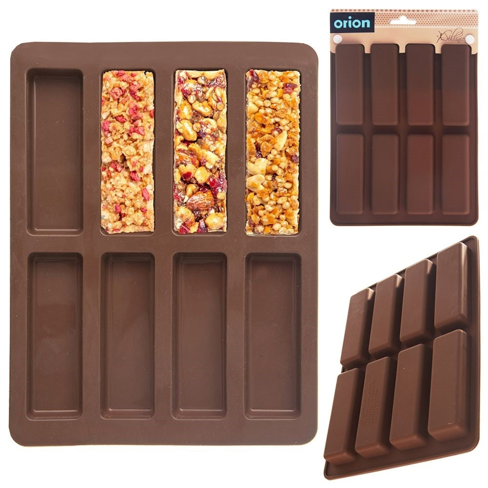 Silicone mold for 8 healthy, heat-resistant muesli bars