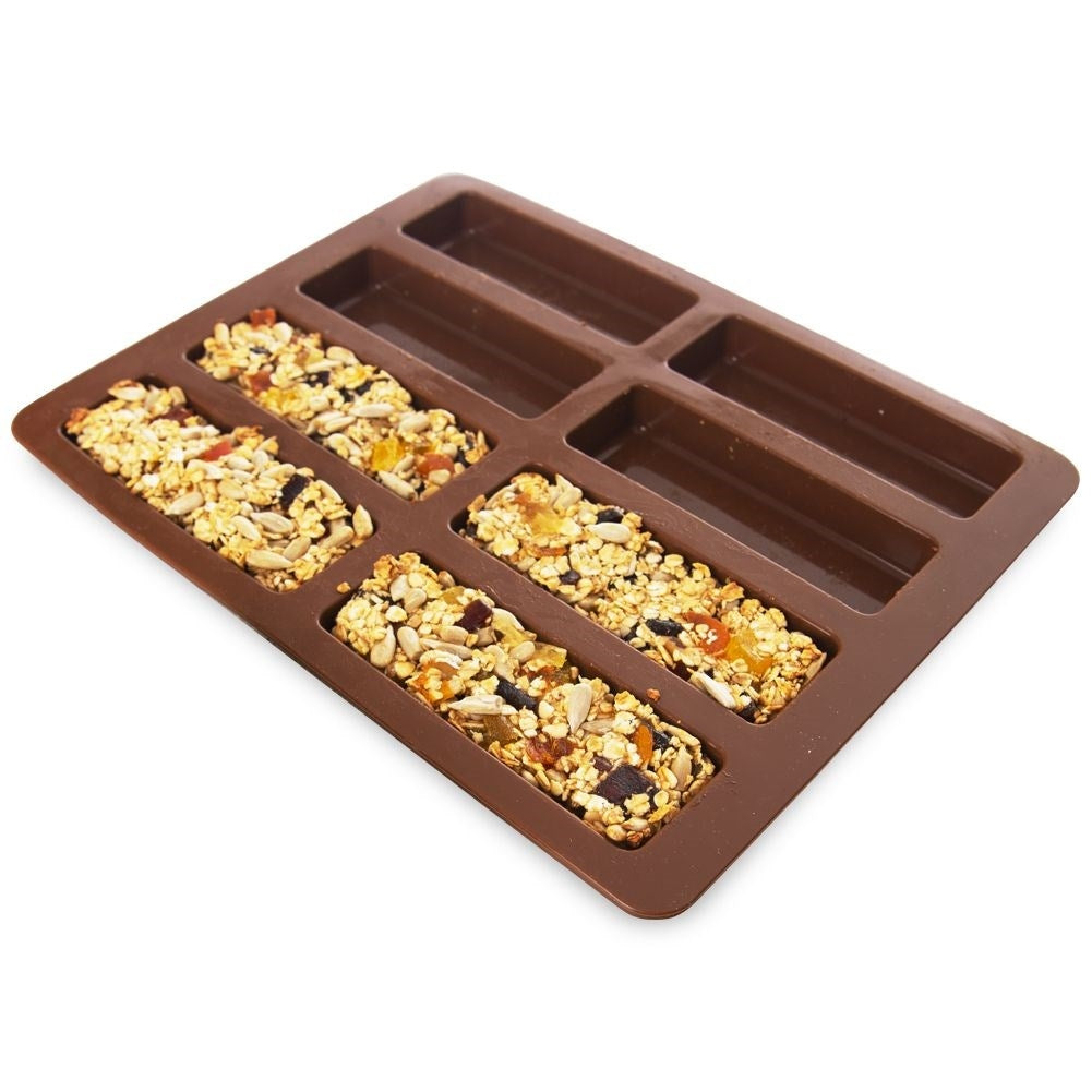 Silicone mold for 8 healthy, heat-resistant muesli bars