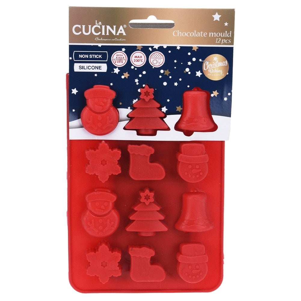 Silicone mold for Christmas cookies and pralines in festive shapes