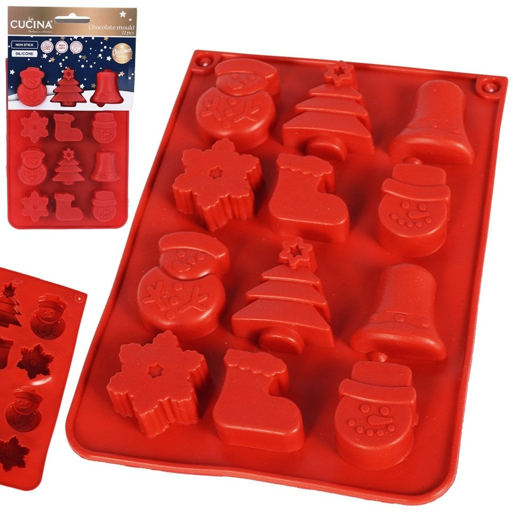Silicone mold for Christmas cookies and pralines in festive shapes