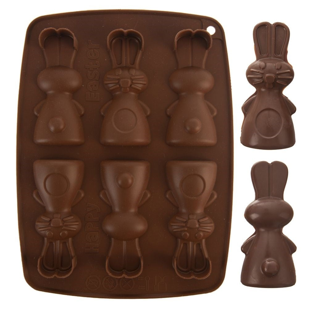 Silicone mold for baking 6 rabbit-shaped sweets
