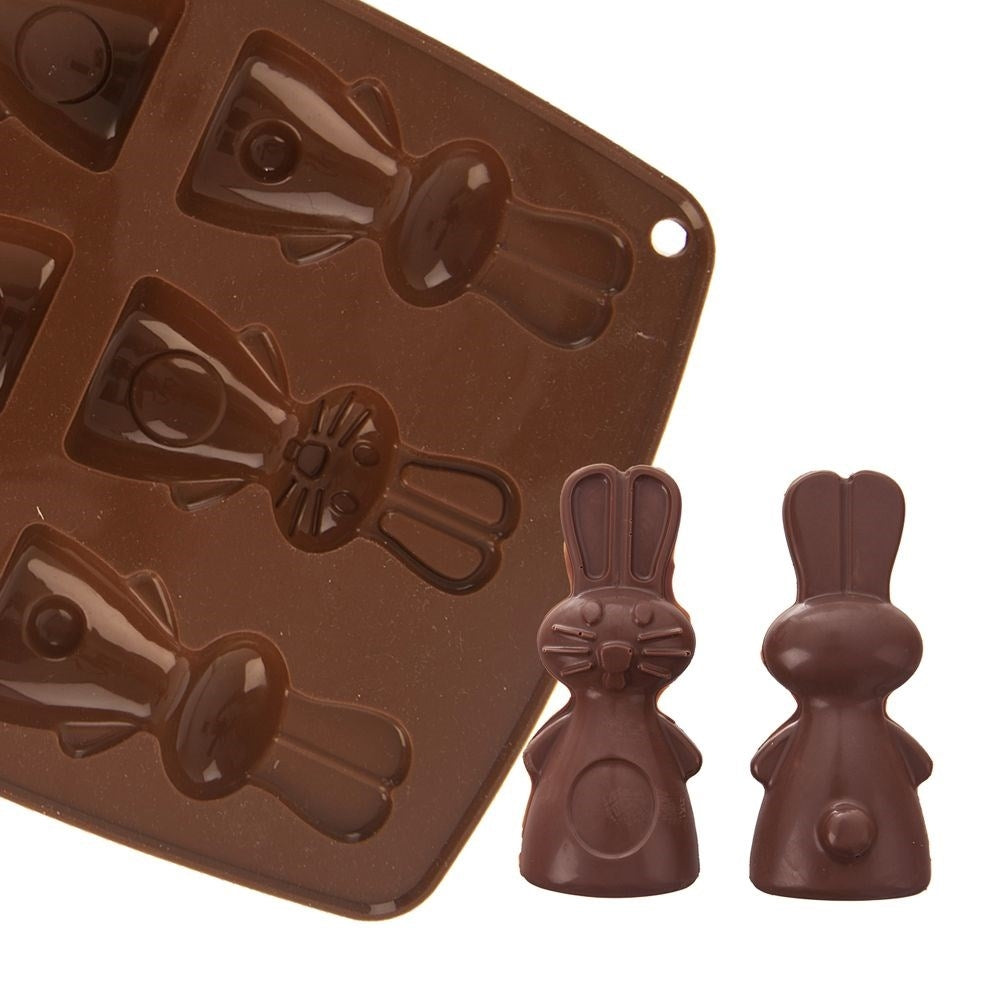Silicone mold for baking 6 rabbit-shaped sweets
