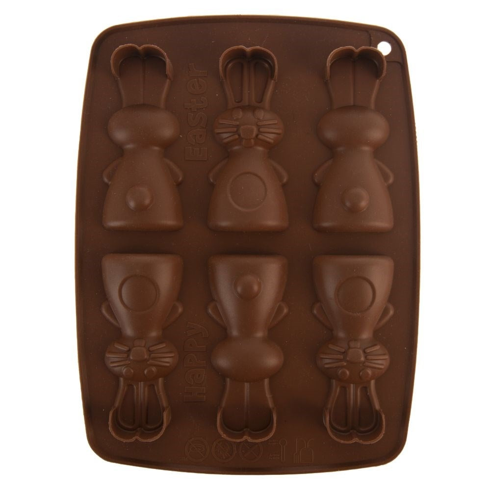 Silicone mold for baking 6 rabbit-shaped sweets