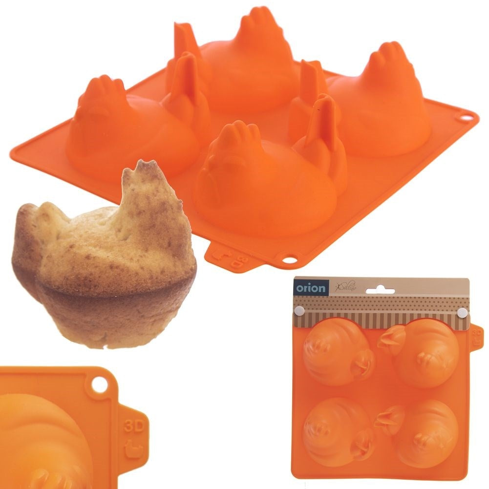 Silicone mold for baking chickens: muffins, cookies, chocolate