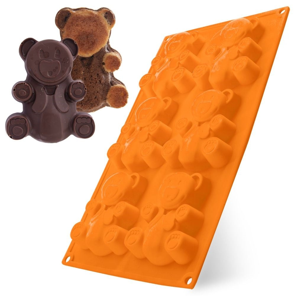 Silicone mold for easy bear-shaped cake baking